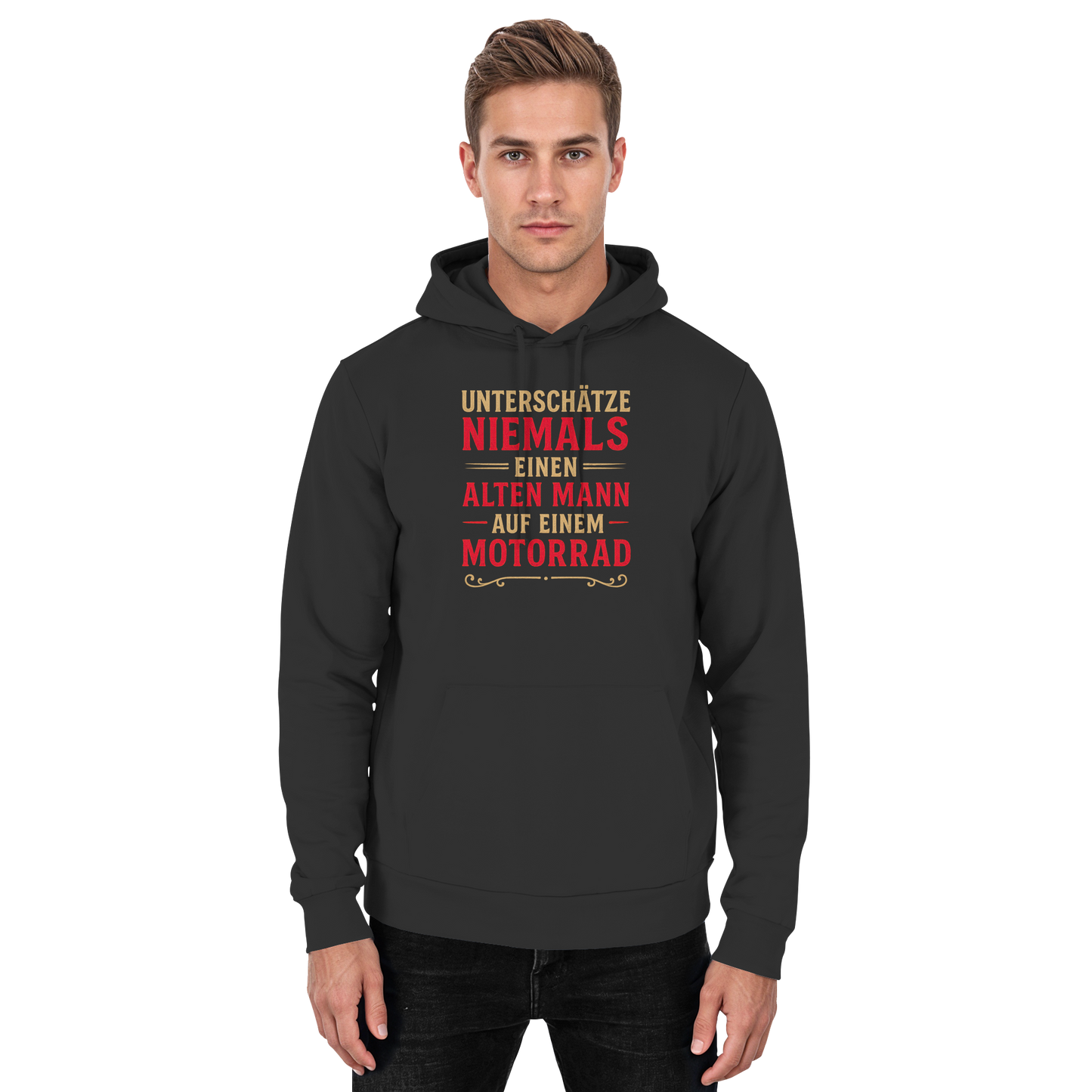 Unterschätze niemals einen alten Mann auf einem Motorrad - Hoodie / Kapuzenpullover
