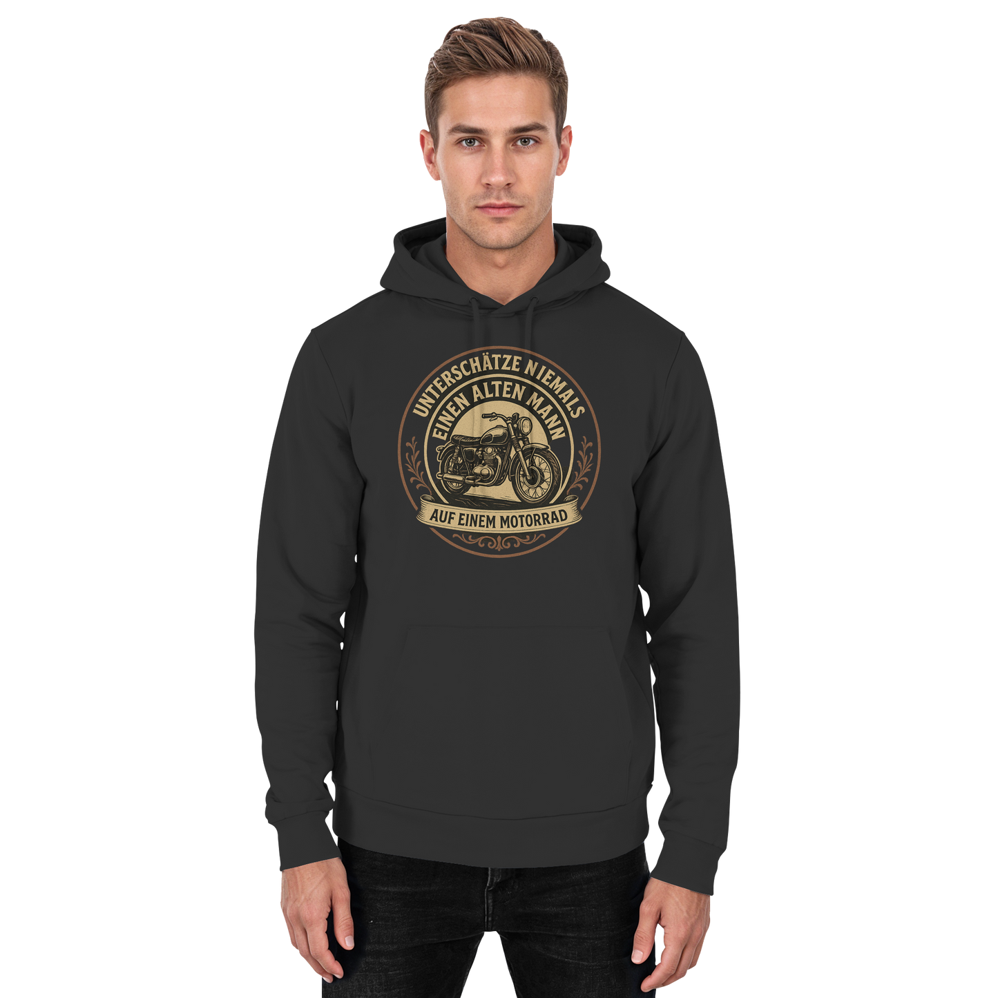 Unterschätze niemals einen alten Mann auf einem Motorrad - Hoodie / Kapuzenpullover