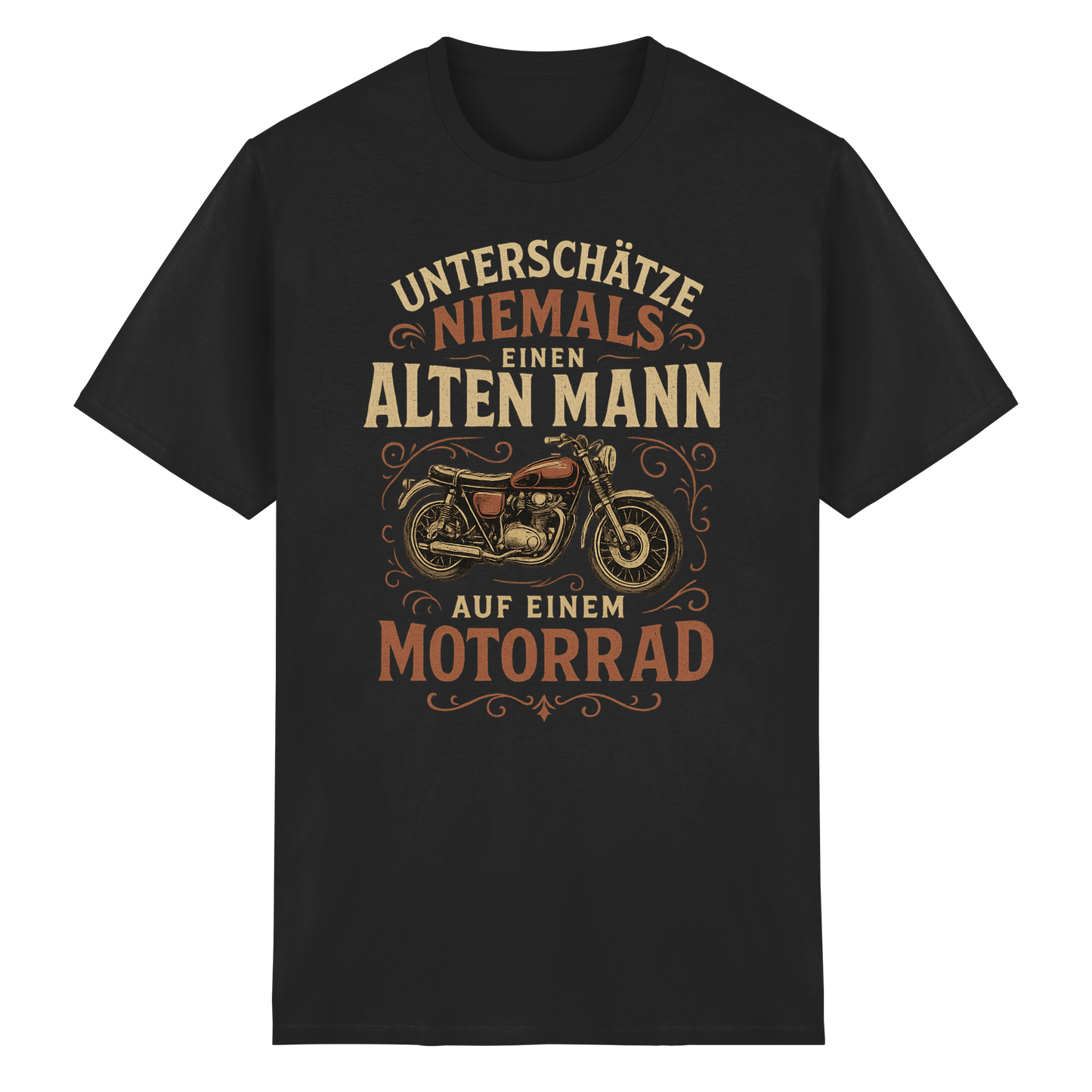 Alter Mann auf Motorrad - T-Shirt