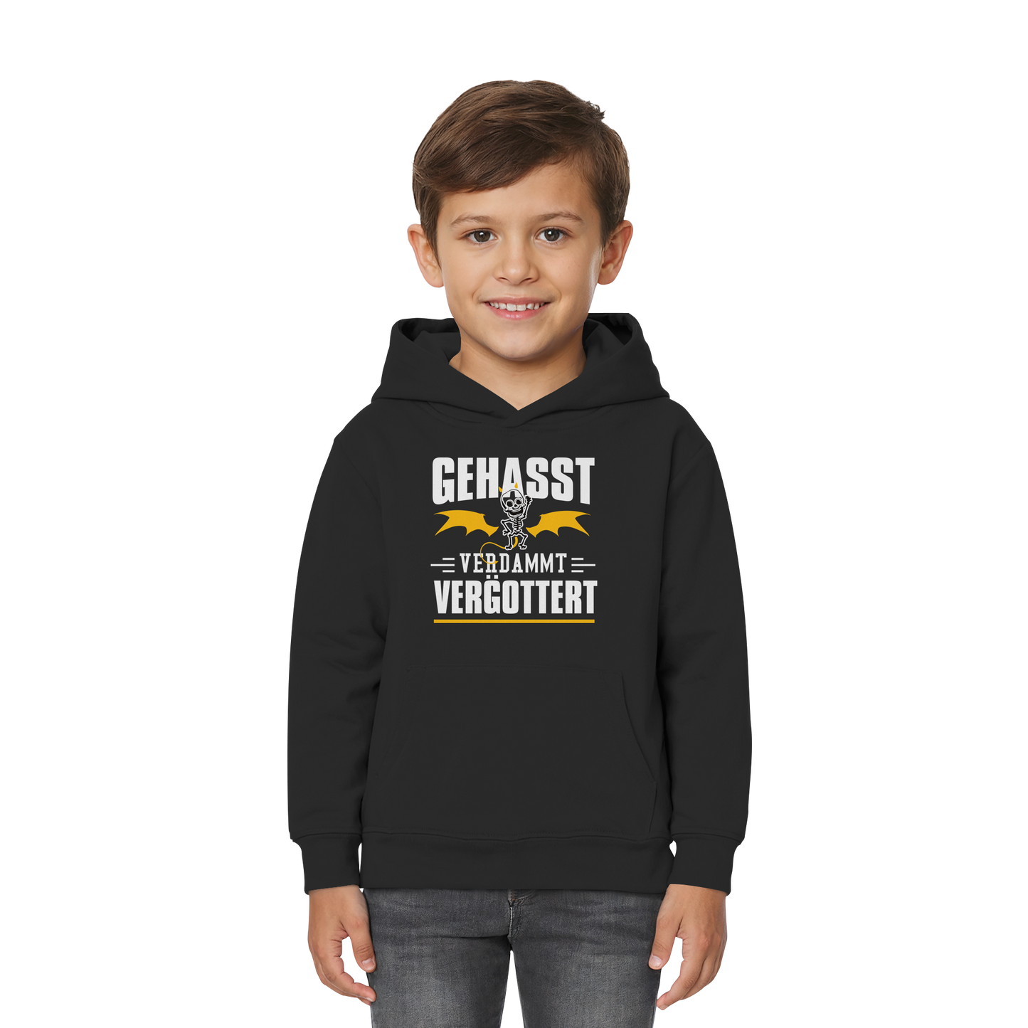 Gehasst Verdammt Vergöttert - Skelett mit Flügeln - Kinder Hoodie