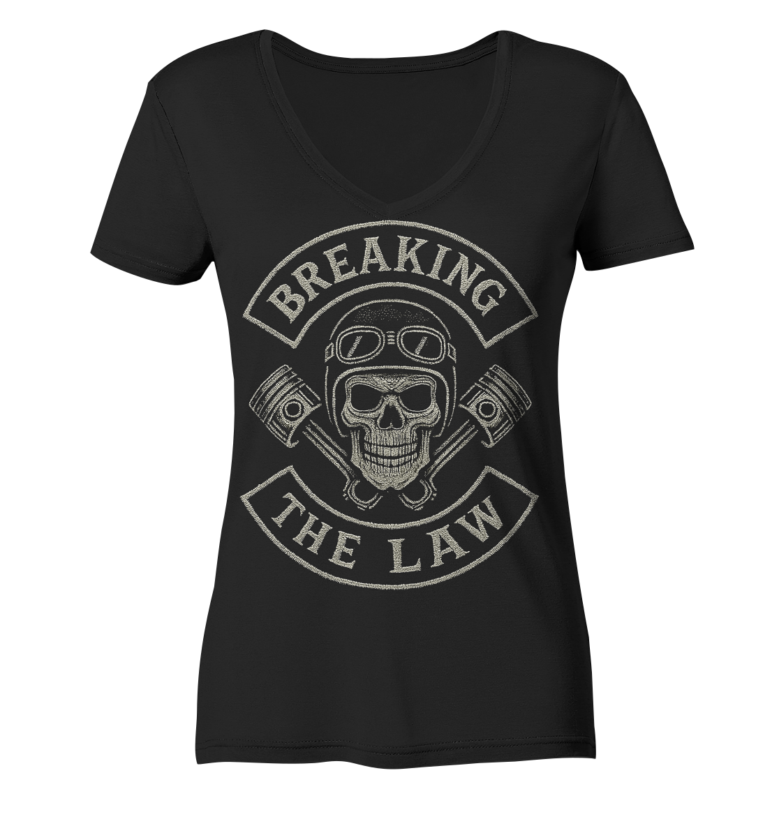 Breaking the Law - Biker Patch - Damen V-Neck T-Shirt