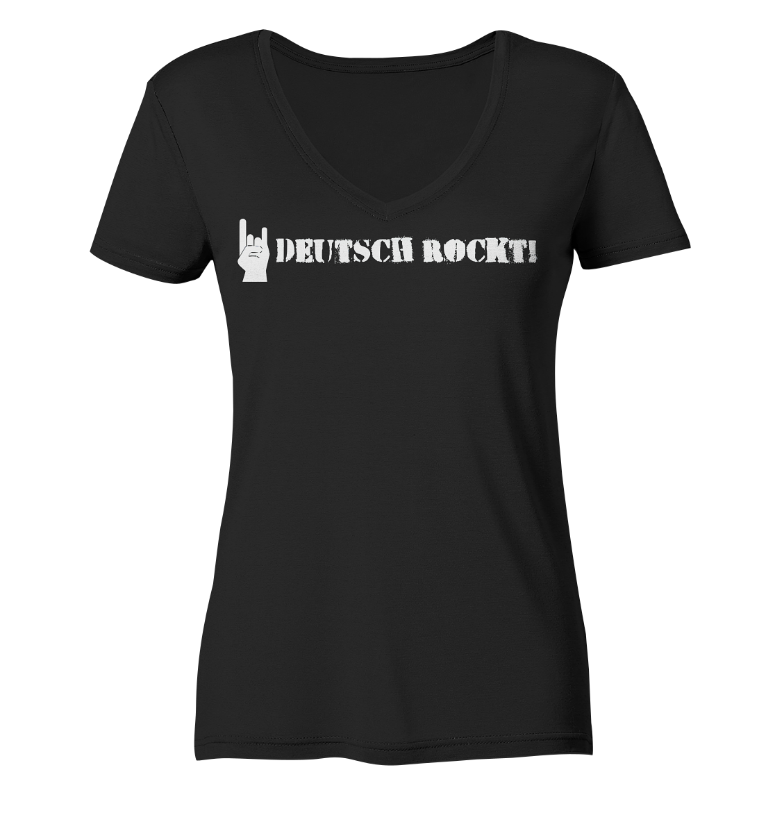 DEUTSCH ROCKT - Logo - Damen V-Neck T-Shirt