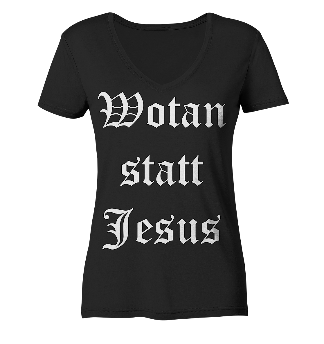 Wotan statt Jesus - Damen V-Neck T-Shirt