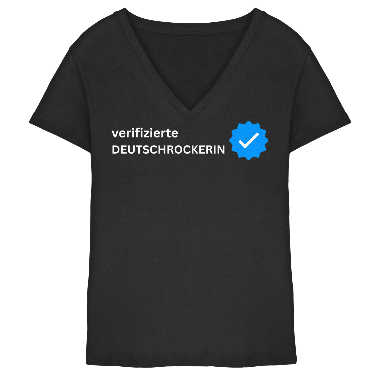 verifizierte Deutschrockerin - Damen V-Neck T-Shirt