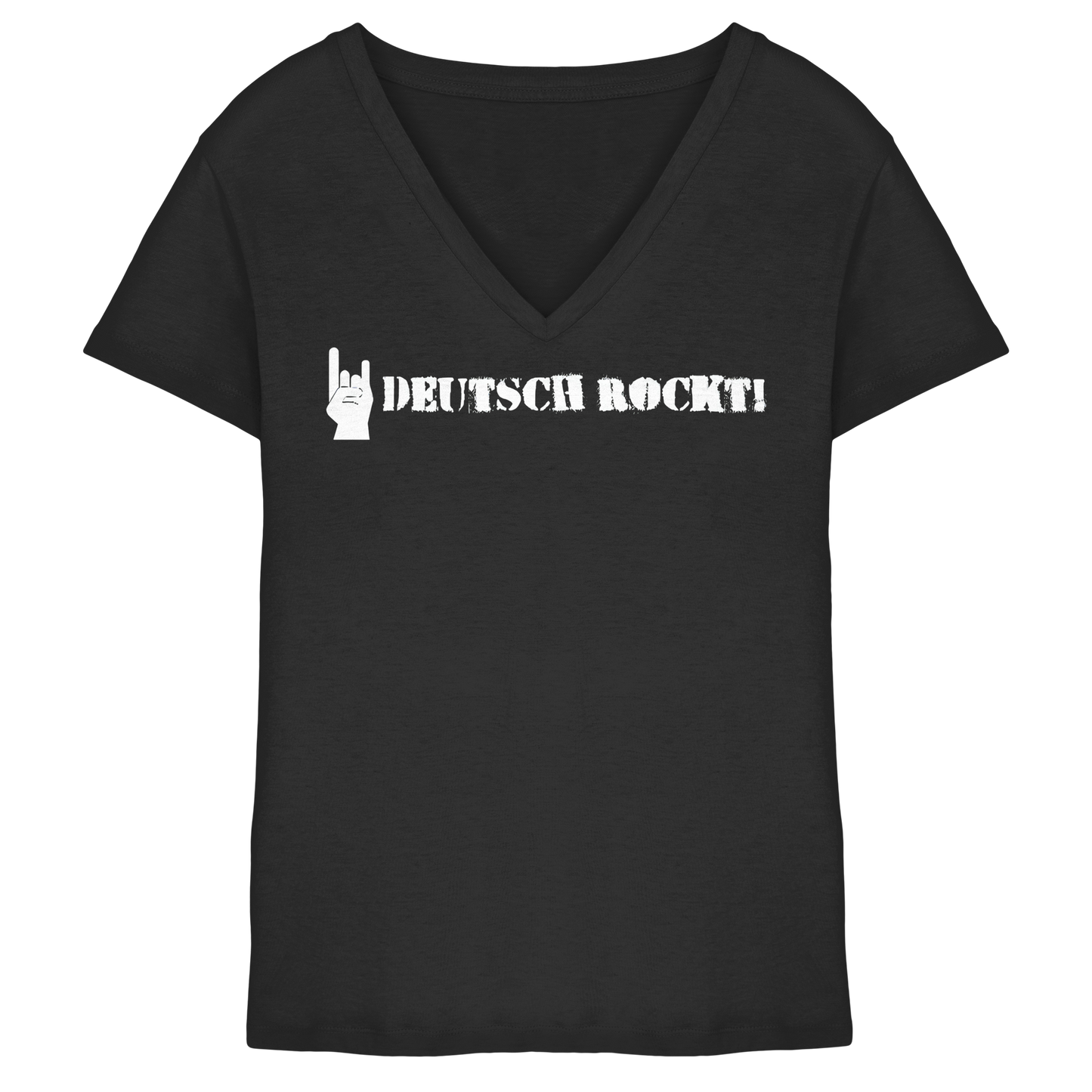 DEUTSCH ROCKT - Logo - Damen V-Neck T-Shirt