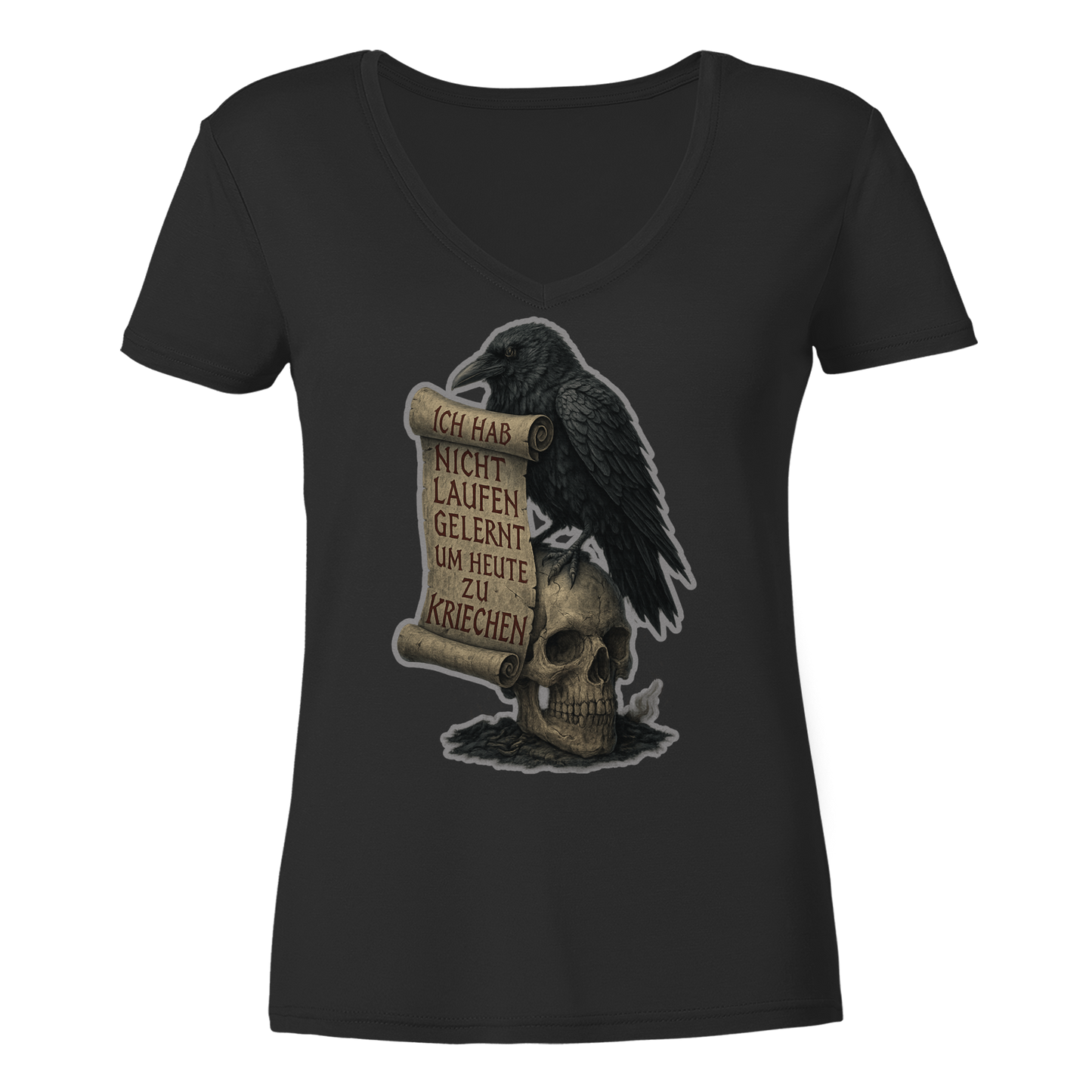 Ich habe nicht laufen gelernt um heute zu kriechen (black) - Damen V-Neck T-Shirt