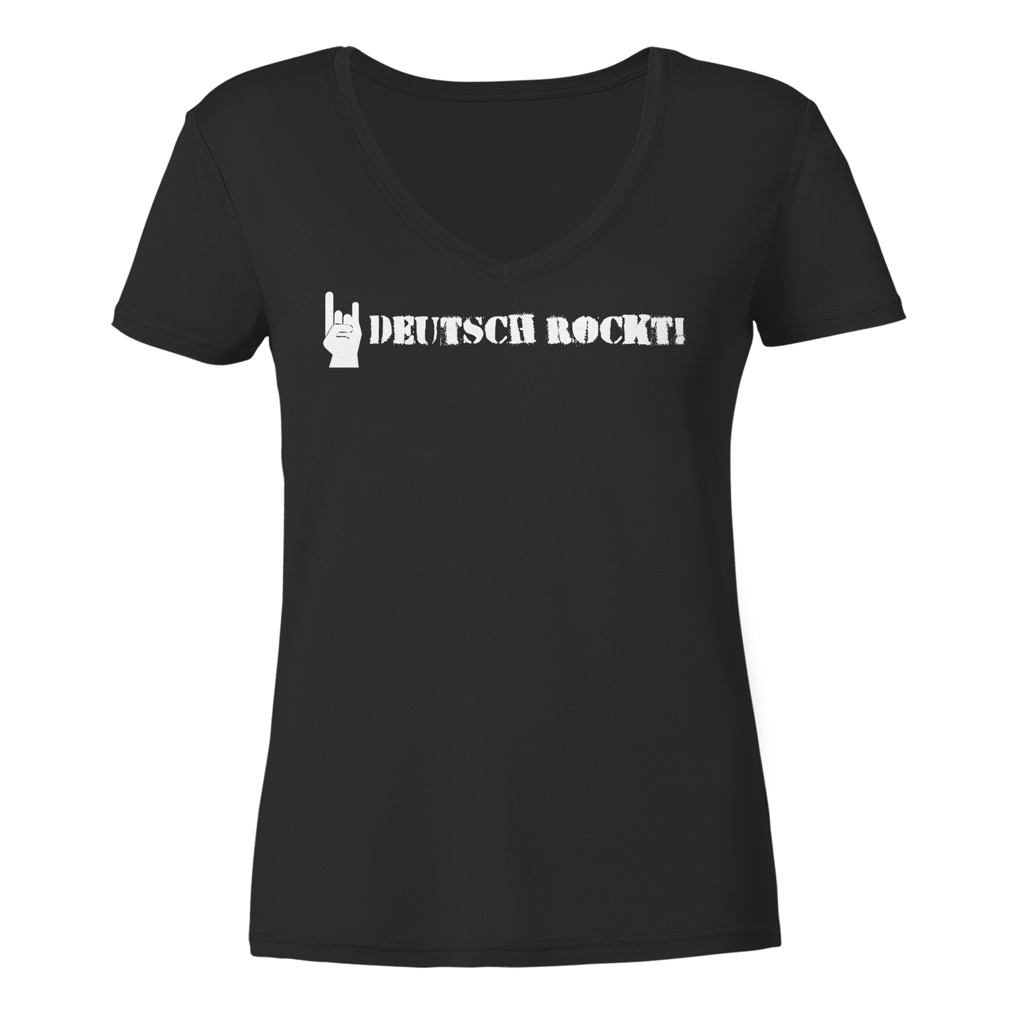 DEUTSCH ROCKT - Logo - Damen V-Neck T-Shirt