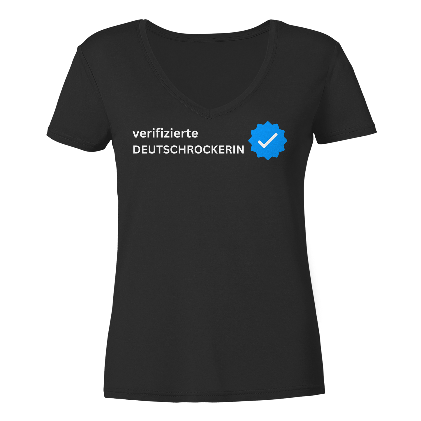verifizierte Deutschrockerin - Damen V-Neck T-Shirt
