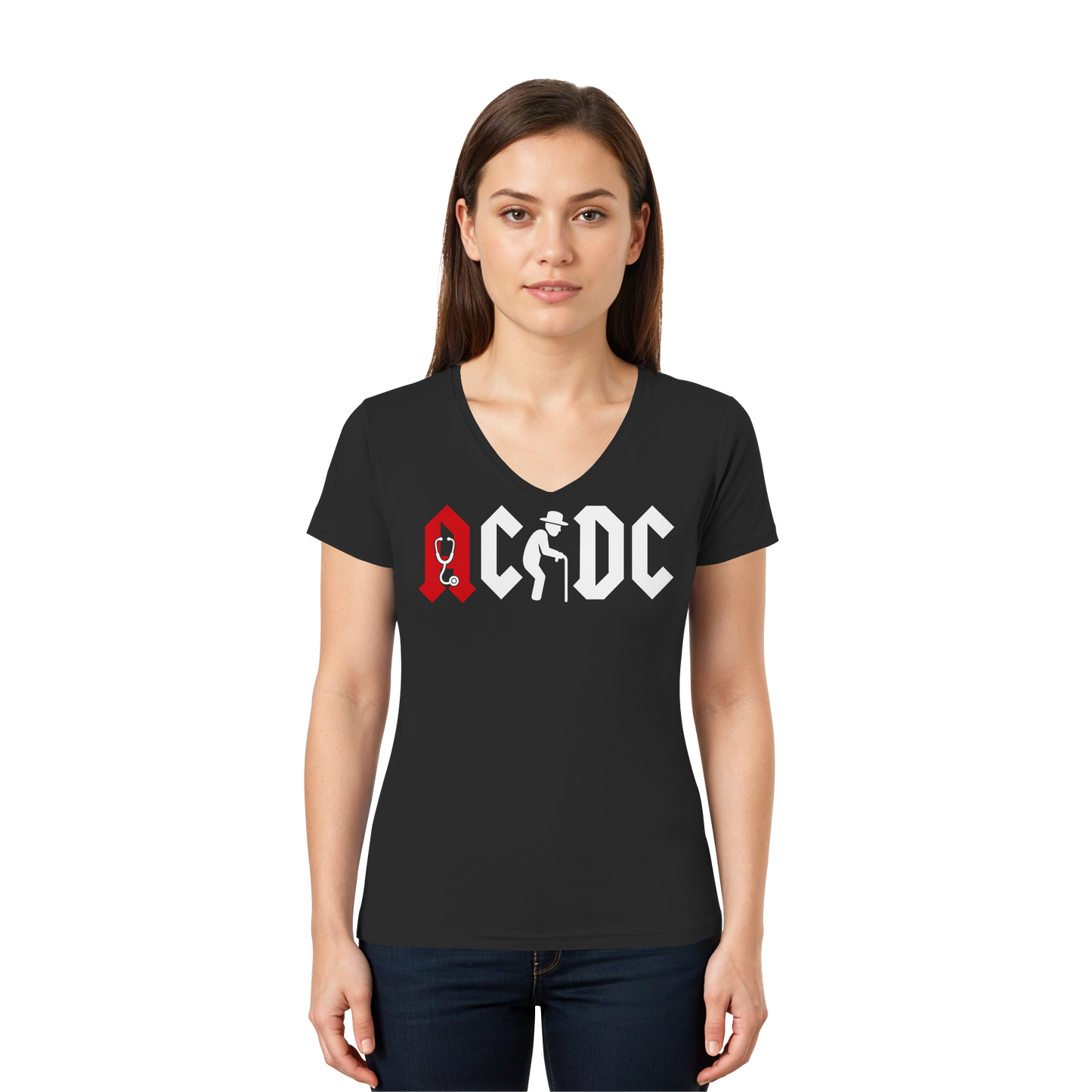 ACDC - Altrocker Logo - Ladies V-Neck Shirt