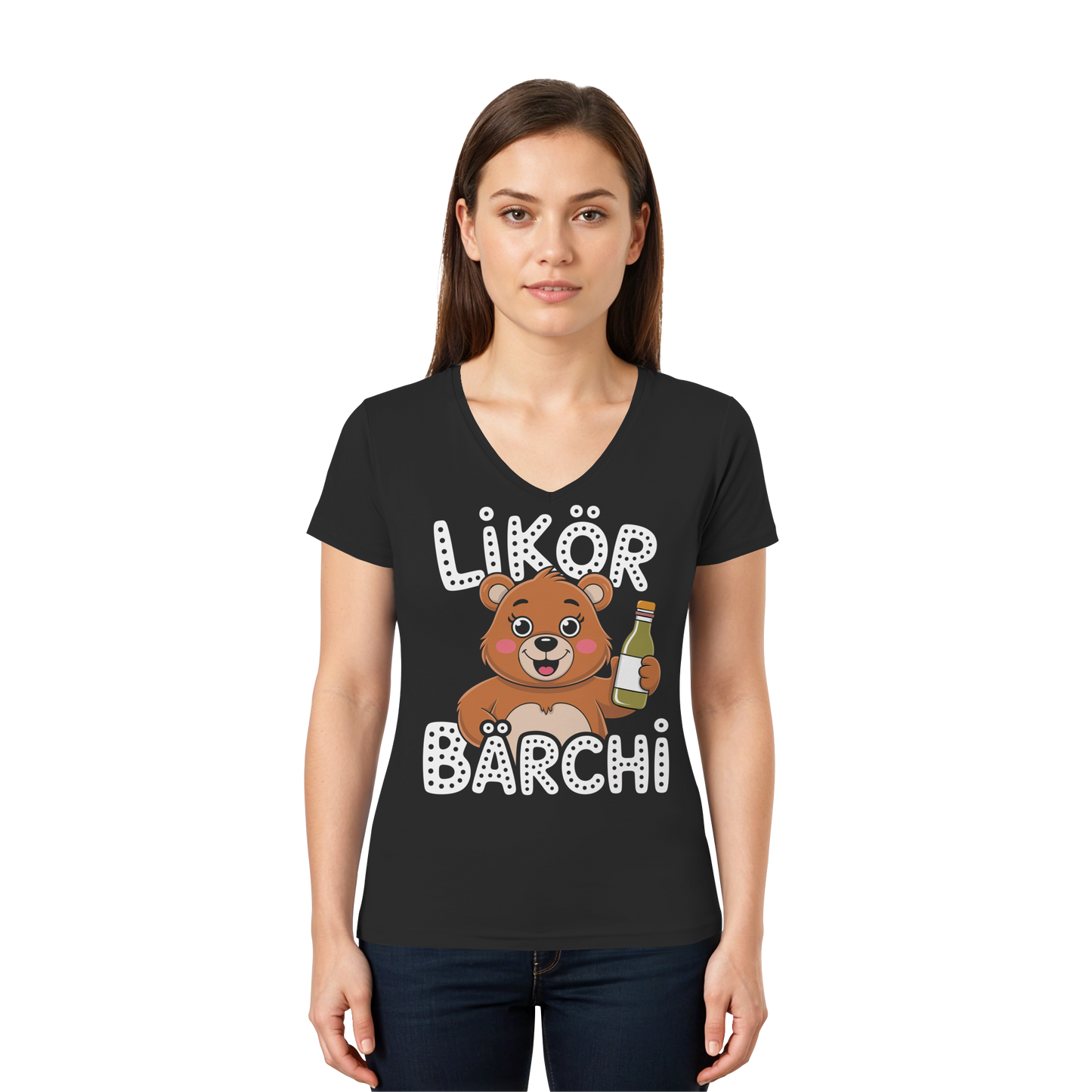 Likör Bärchi - Damen V-Neck T-Shirt
