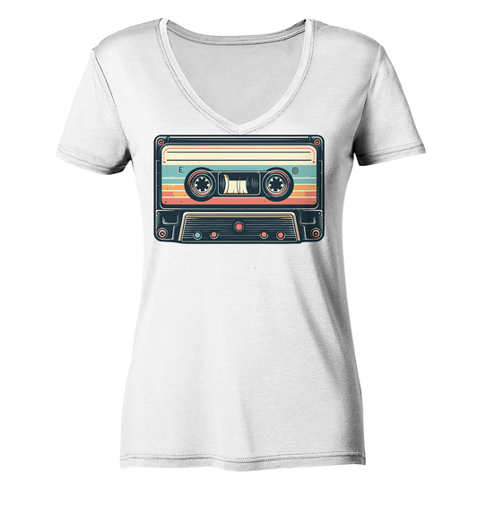 Musikkassette - Tape - Damen V-Neck T-Shirt
