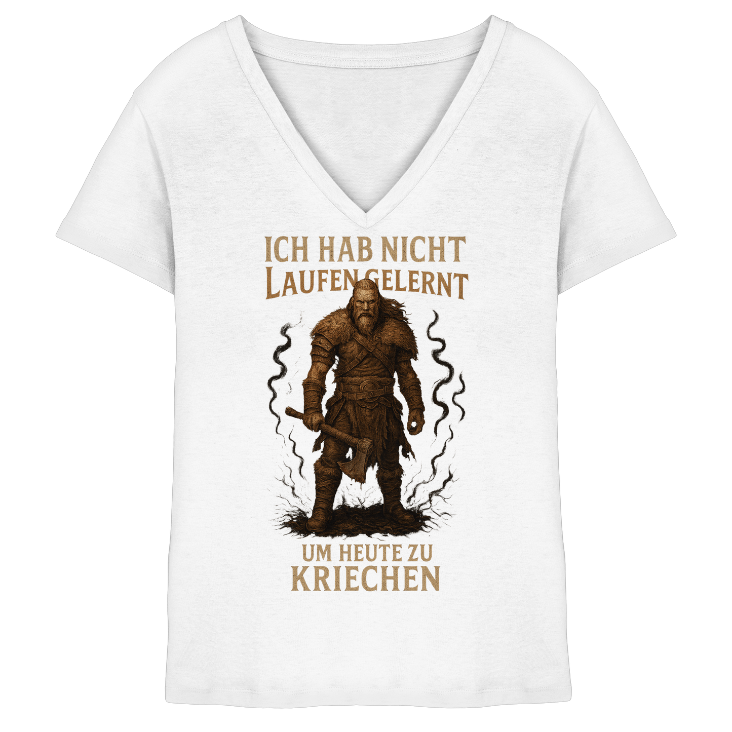 Niemals Kriechen - Damen V-Neck T-Shirt