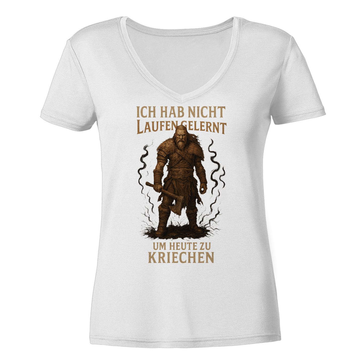 Niemals Kriechen - Damen V-Neck T-Shirt