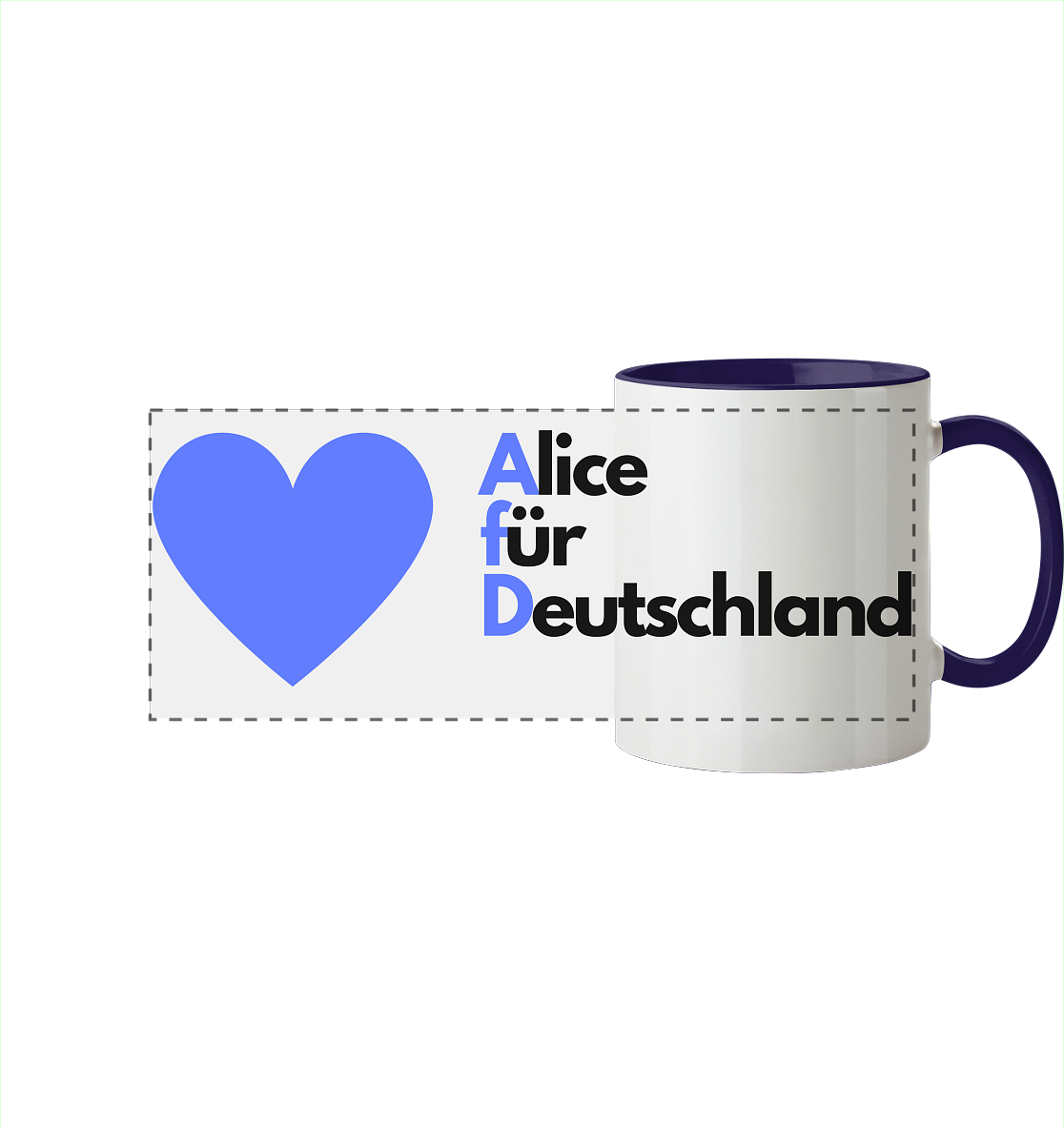 Alice für Deutschland - Tasse zweifarbig
