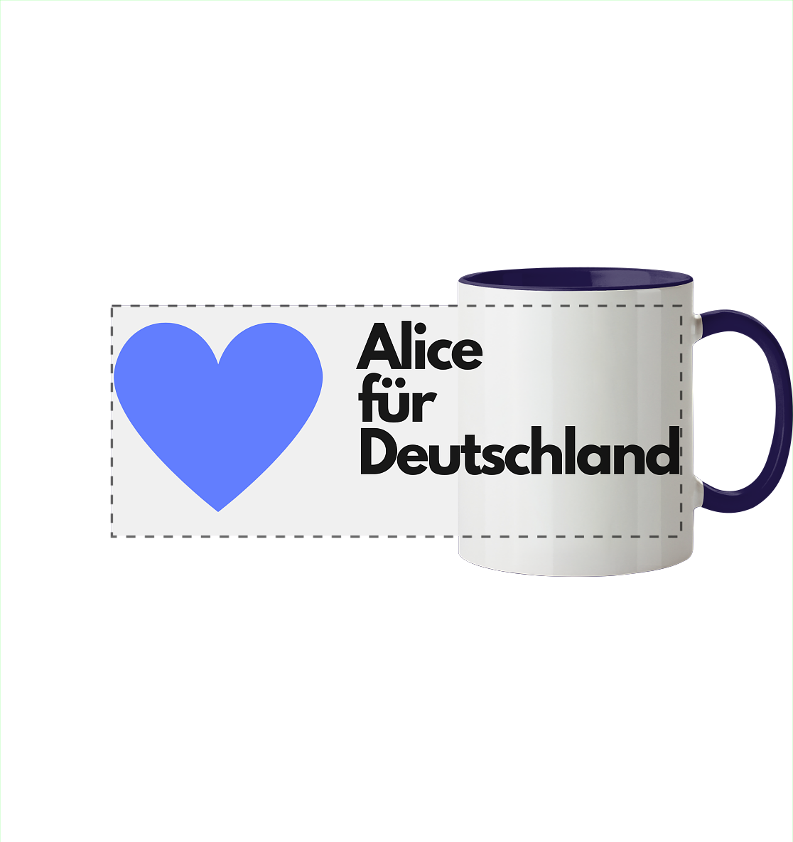 Alice für Deutschland - Tasse zweifarbig