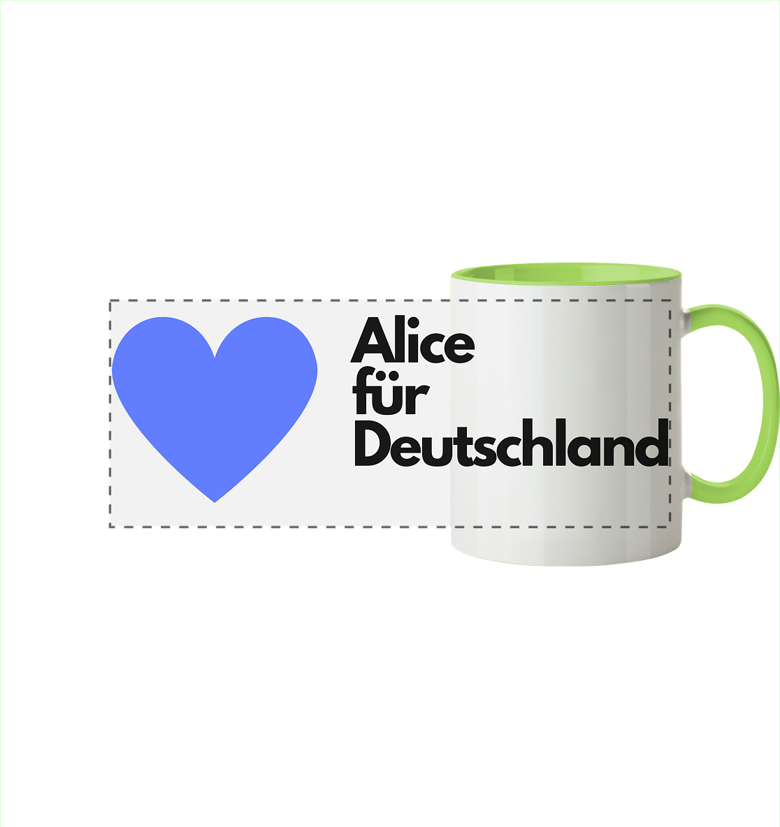 Alice für Deutschland - Tasse zweifarbig