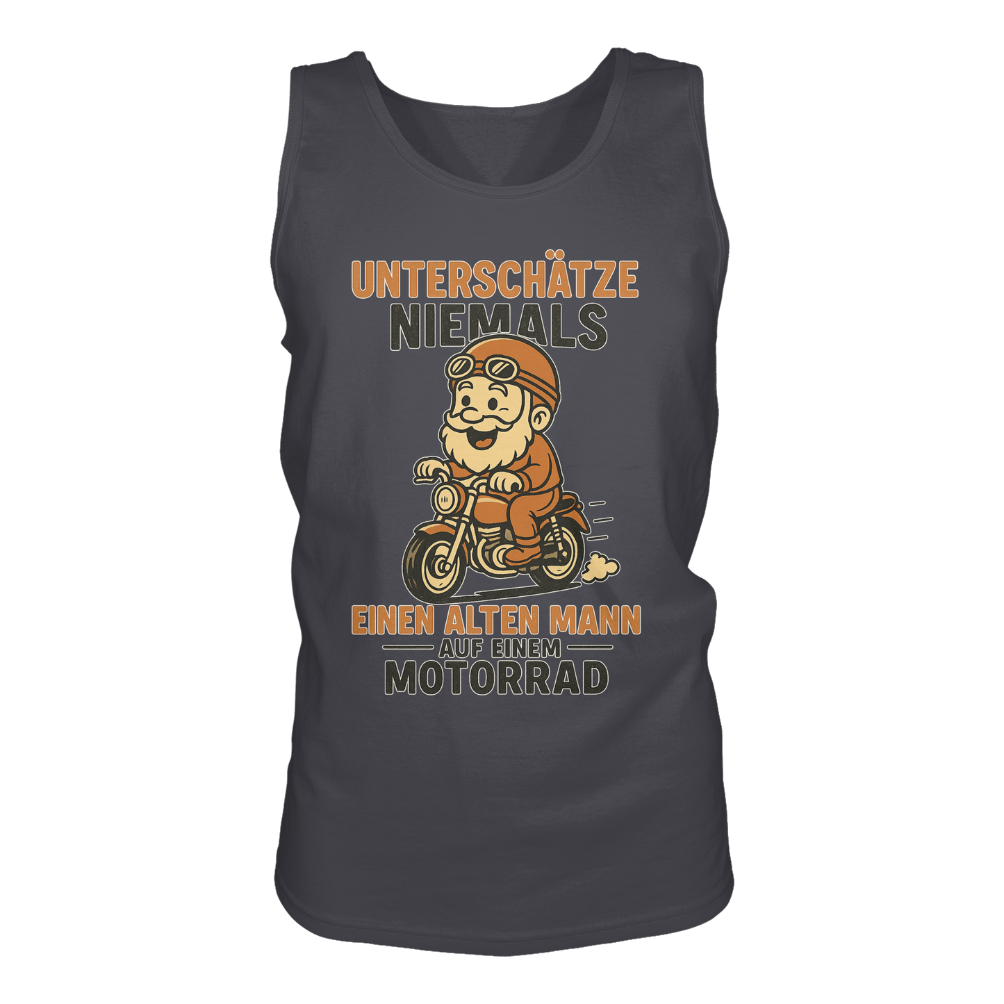Alter Mann auf einem Motorrad - Herren Tank-Top Shirt
