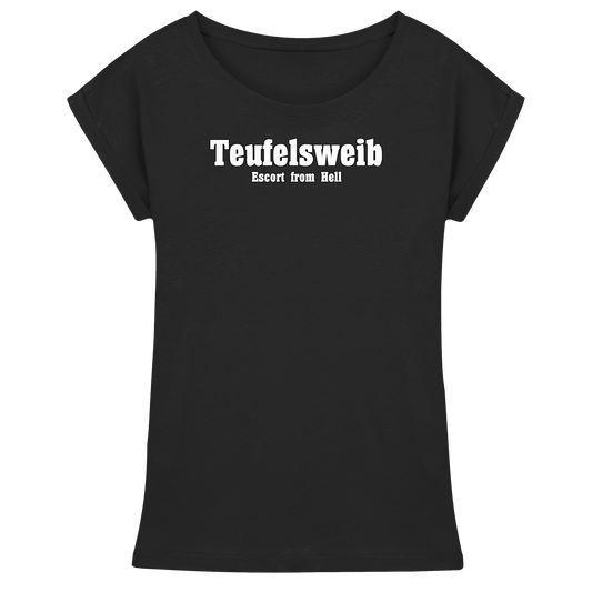 Teufelsweib – Escort from Hell - Damen T-Shirt mit verlängerten Schultern