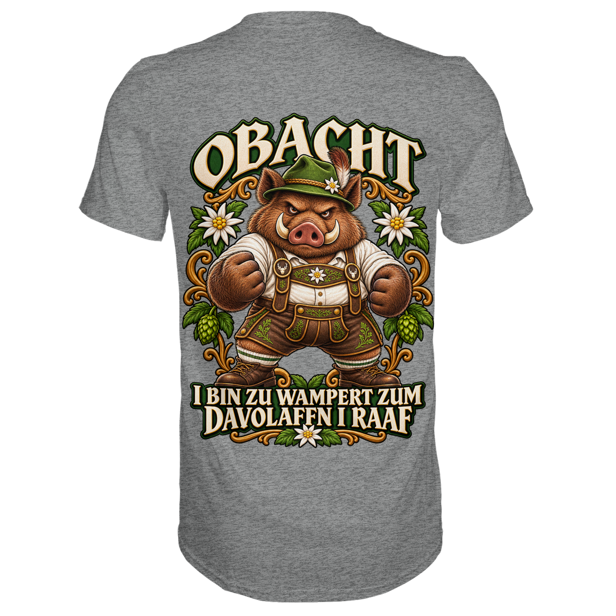 Obacht - I bin zu wampert - Premium T-Shirt