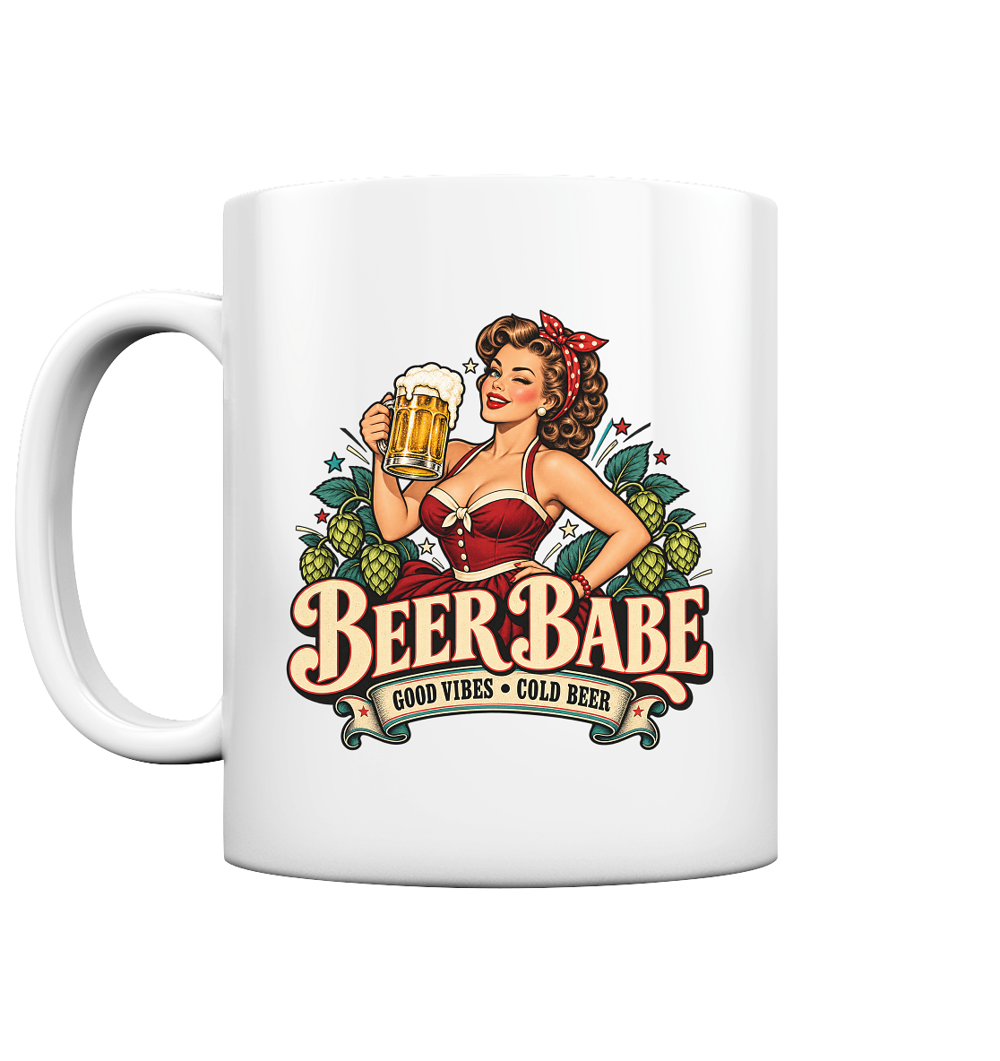 Beer Babe - Good Vibes, Cold Beer - Tasse