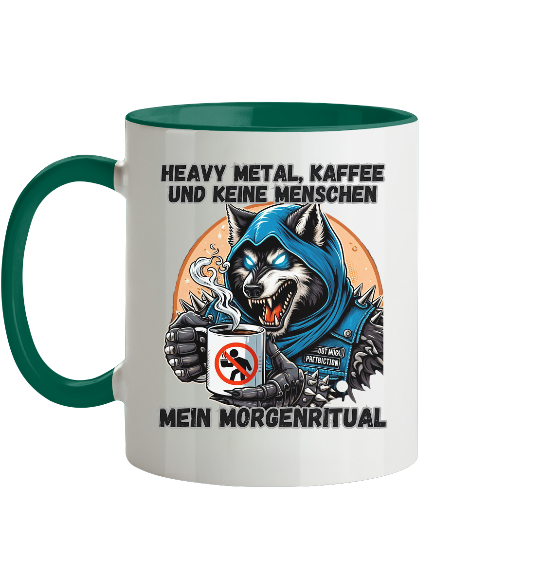 Heavy Metal, Kaffee und keine Menschen - Tasse zweifarbig