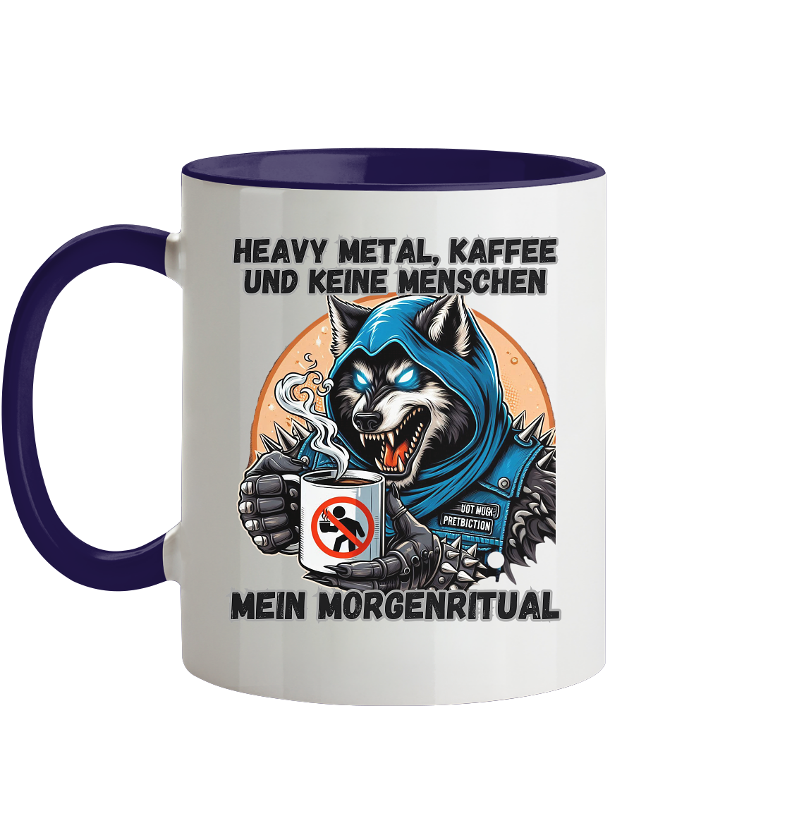 Heavy Metal, Kaffee und keine Menschen - Tasse zweifarbig