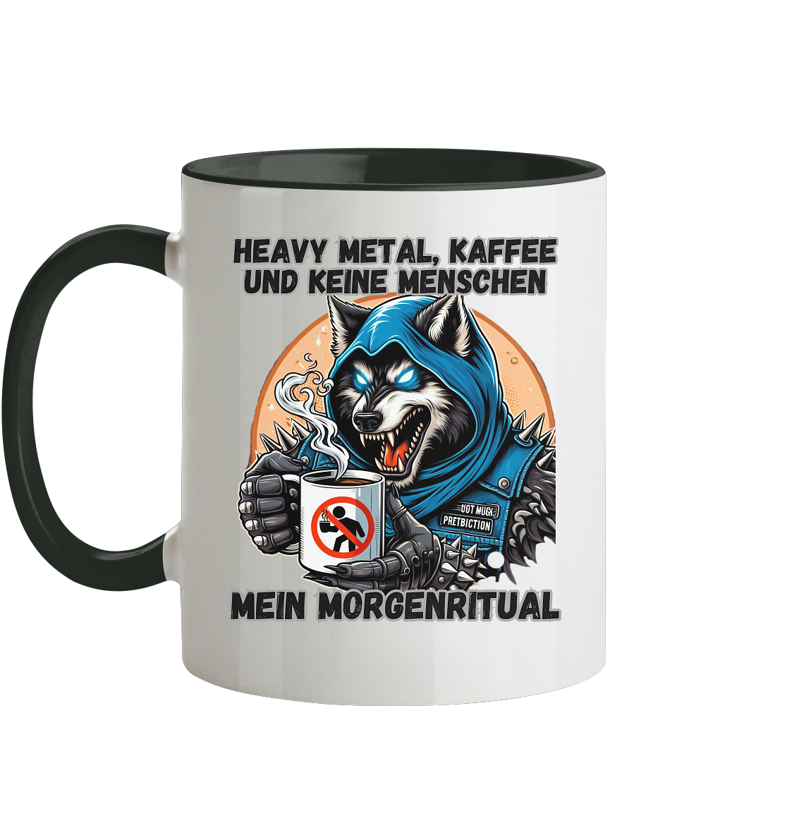 Heavy Metal, Kaffee und keine Menschen - Tasse zweifarbig