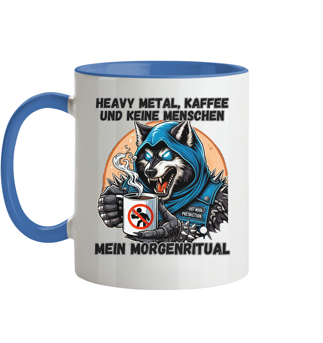Heavy Metal, Kaffee und keine Menschen - Tasse zweifarbig