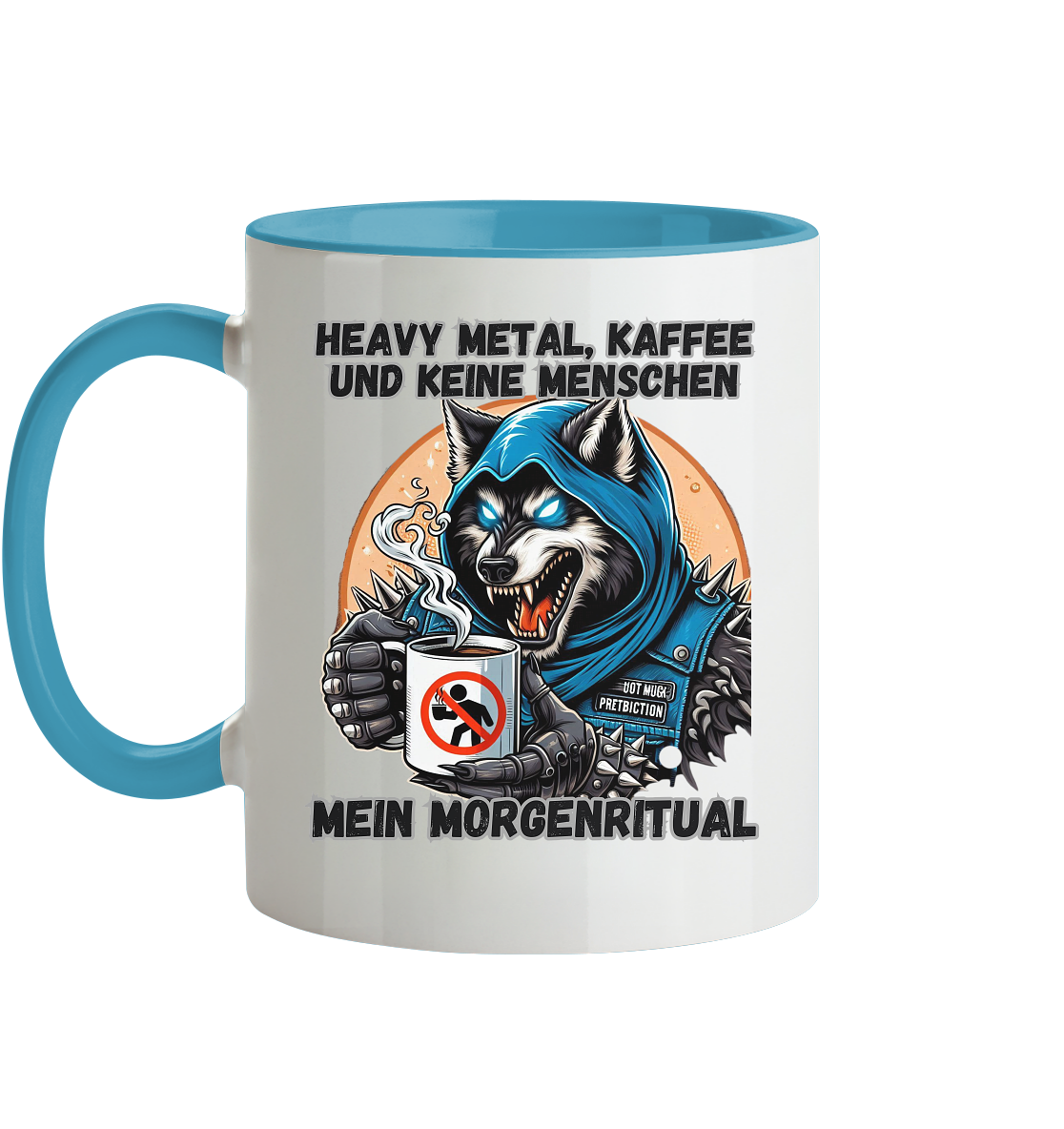 Heavy Metal, Kaffee und keine Menschen - Tasse zweifarbig