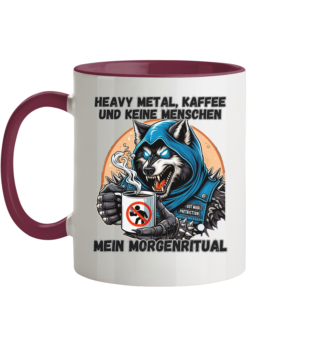 Heavy Metal, Kaffee und keine Menschen - Tasse zweifarbig