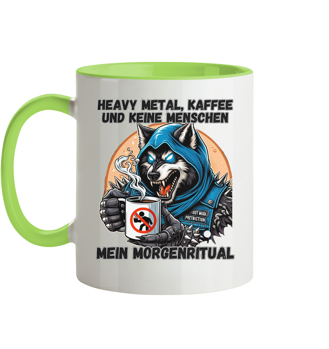 Heavy Metal, Kaffee und keine Menschen - Tasse zweifarbig
