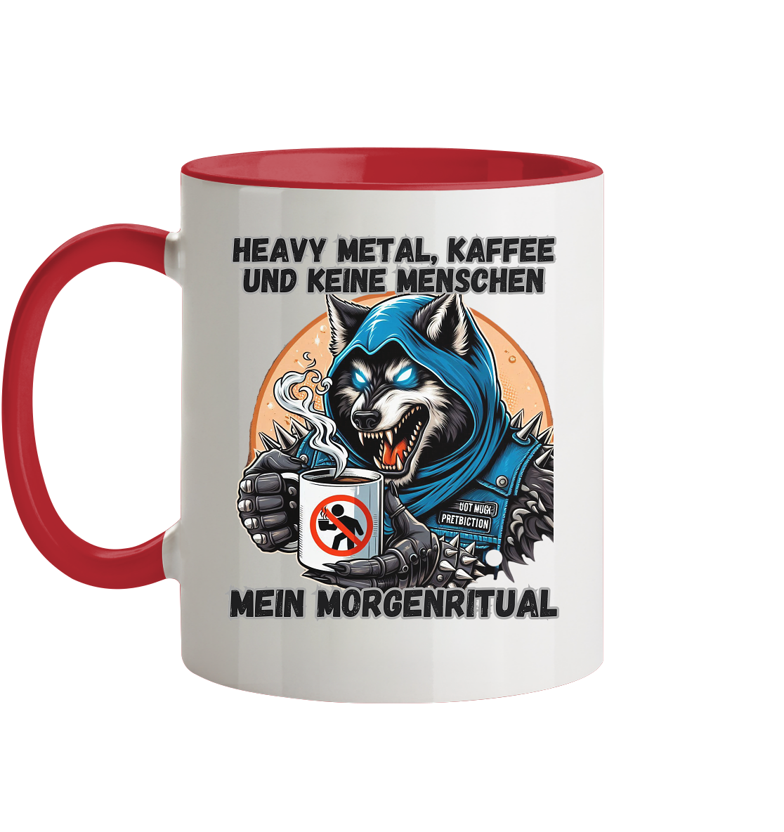 Heavy Metal, Kaffee und keine Menschen - Tasse zweifarbig