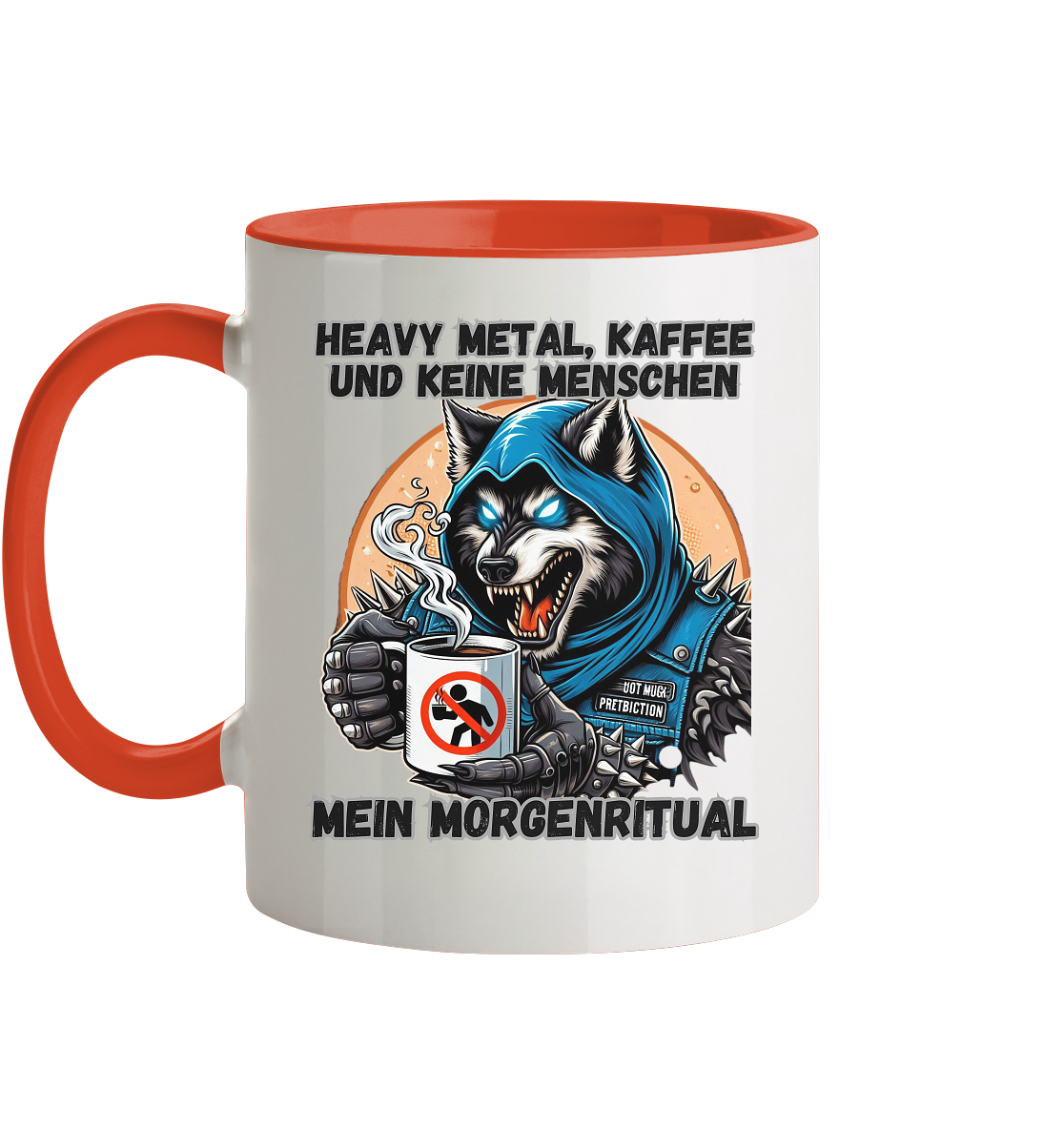 Heavy Metal, Kaffee und keine Menschen - Tasse zweifarbig