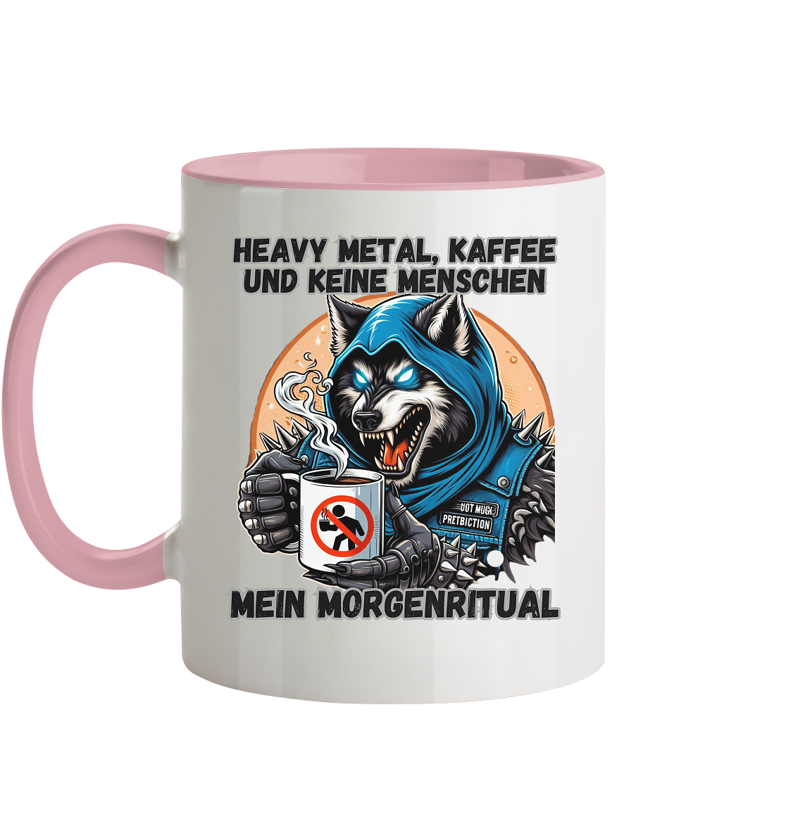 Heavy Metal, Kaffee und keine Menschen - Tasse zweifarbig
