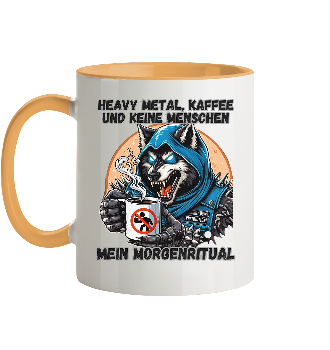 Heavy Metal, Kaffee und keine Menschen - Tasse zweifarbig
