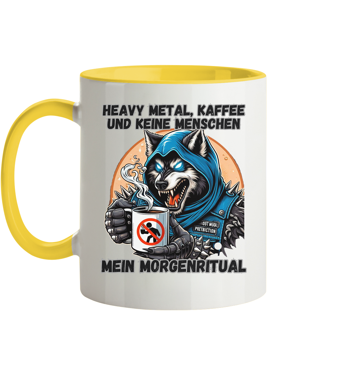 Heavy Metal, Kaffee und keine Menschen - Tasse zweifarbig