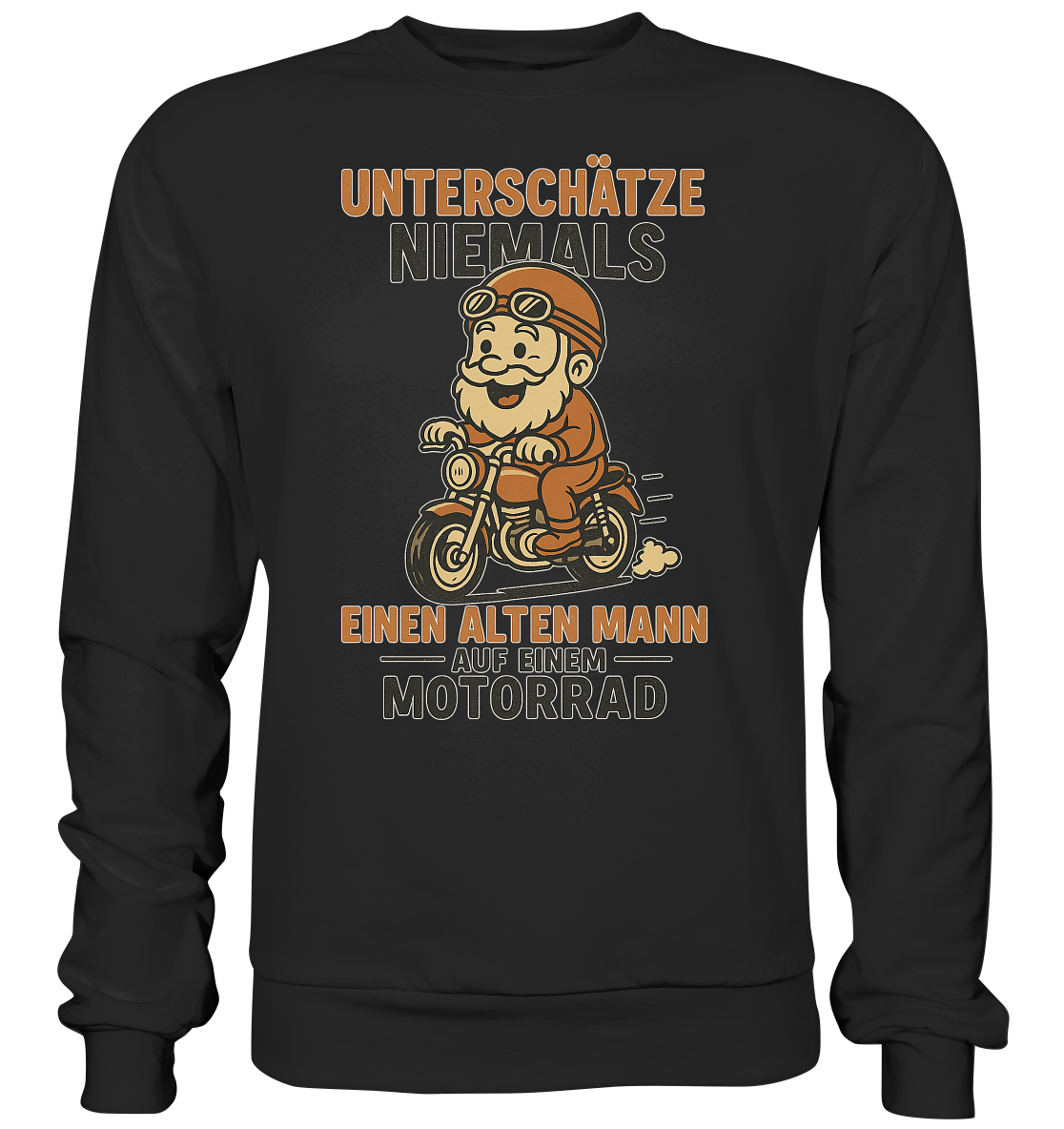 Alter Mann auf einem Motorrad - Sweatshirt