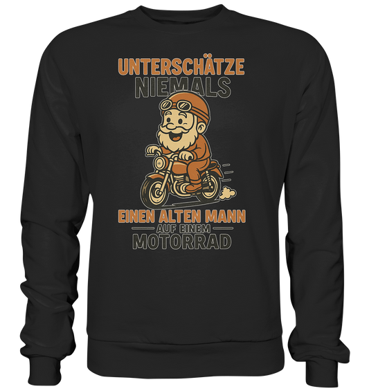 Alter Mann auf einem Motorrad - Sweatshirt