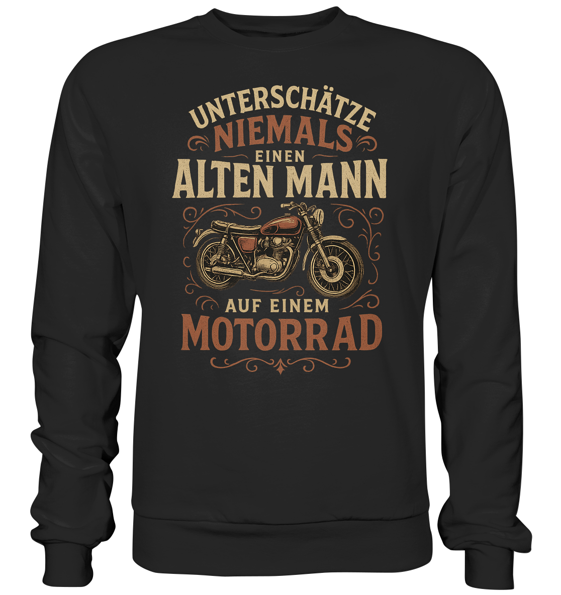 Alter Mann auf Motorrad - Sweatshirt