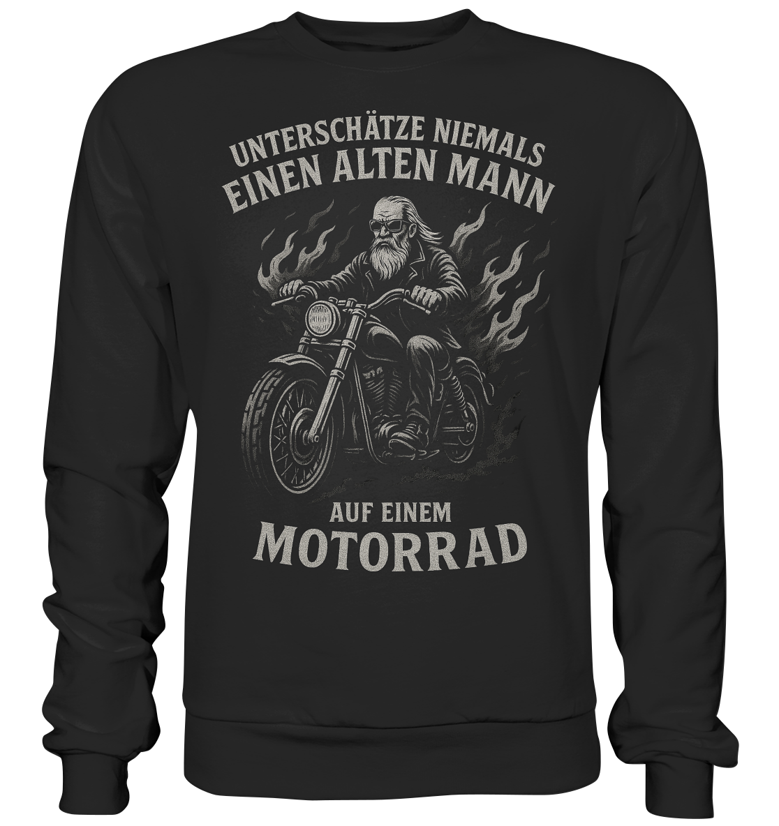 Alter Mann mit Motorrad - Sweatshirt