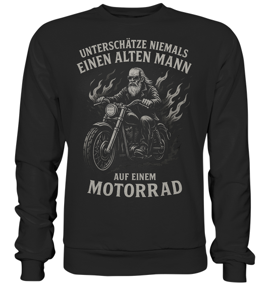 Alter Mann mit Motorrad - Sweatshirt