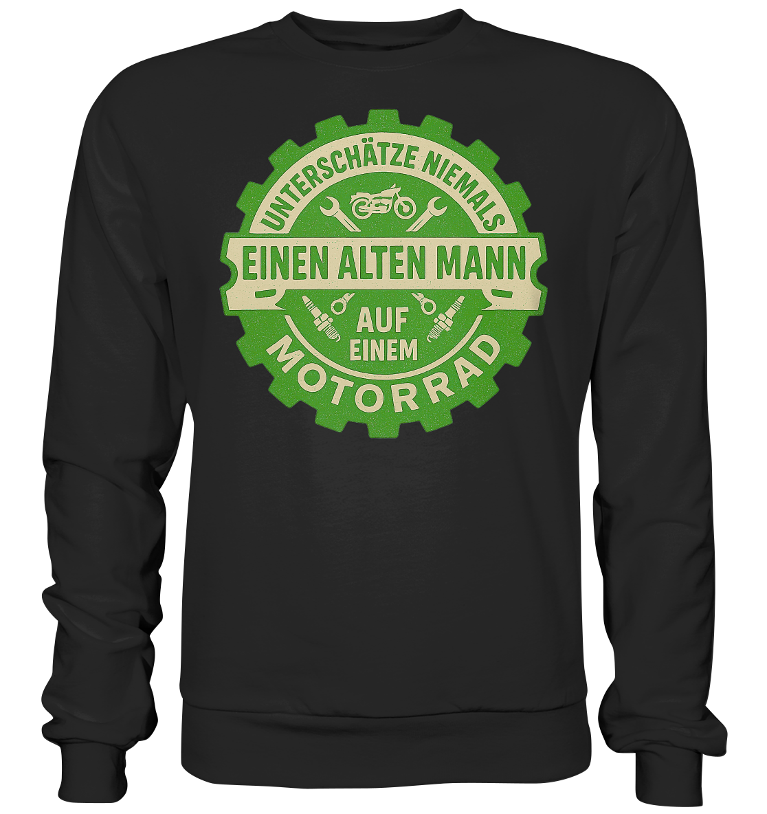 Alter Mann auf einem Motorrad - Sweatshirt