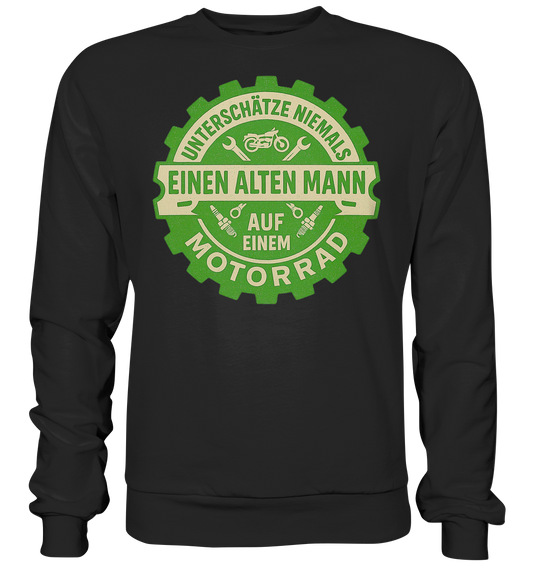 Alter Mann auf einem Motorrad - Sweatshirt