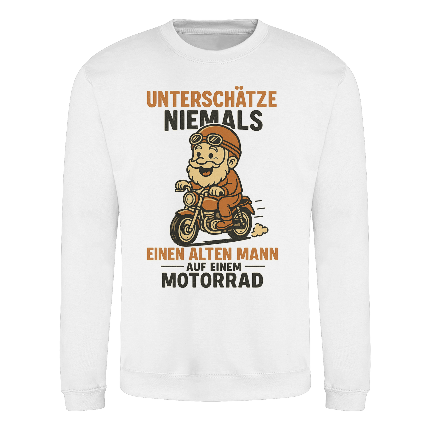 Alter Mann auf einem Motorrad - Sweatshirt
