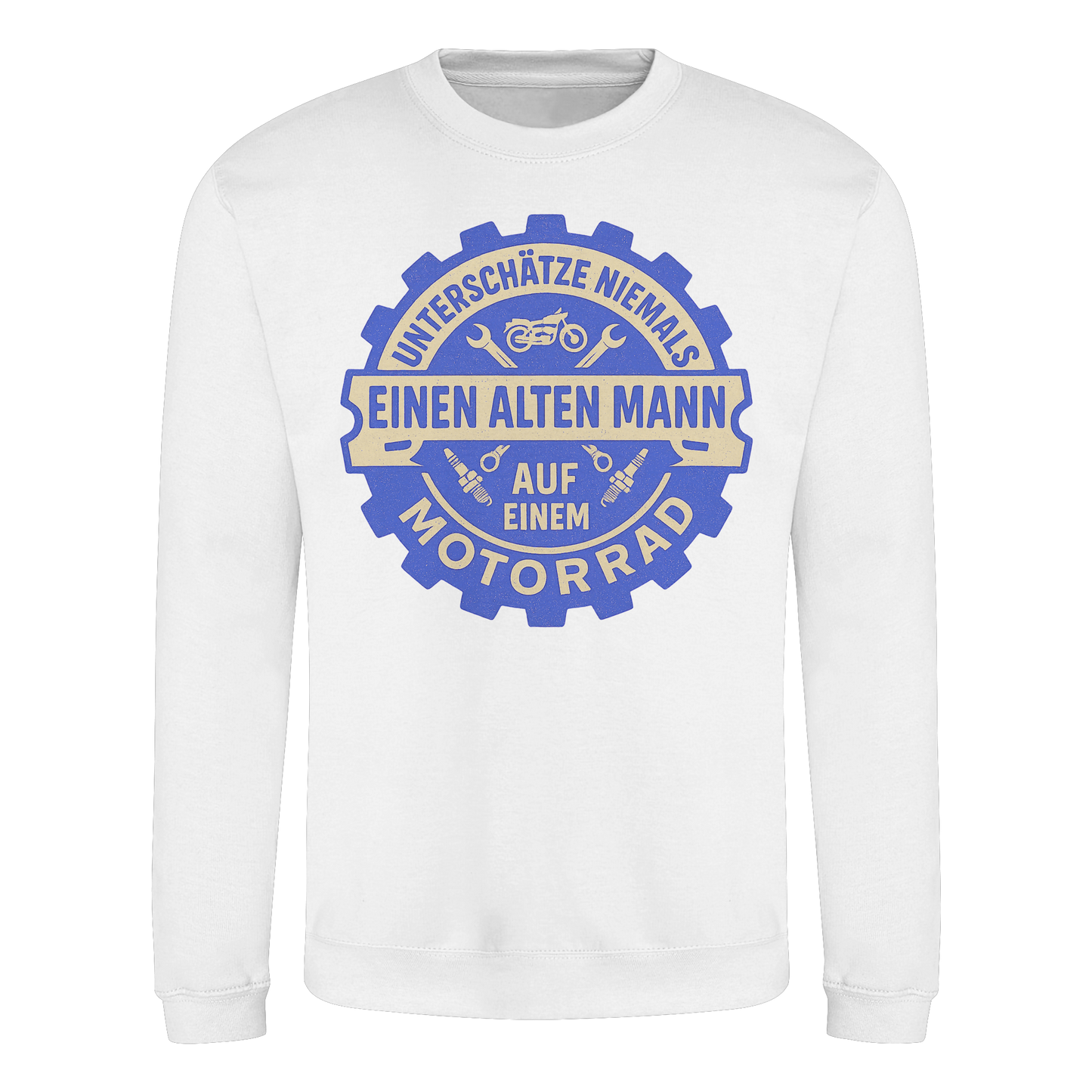 Alter Mann auf einem Motorrad - Zahnrad - Sweatshirt