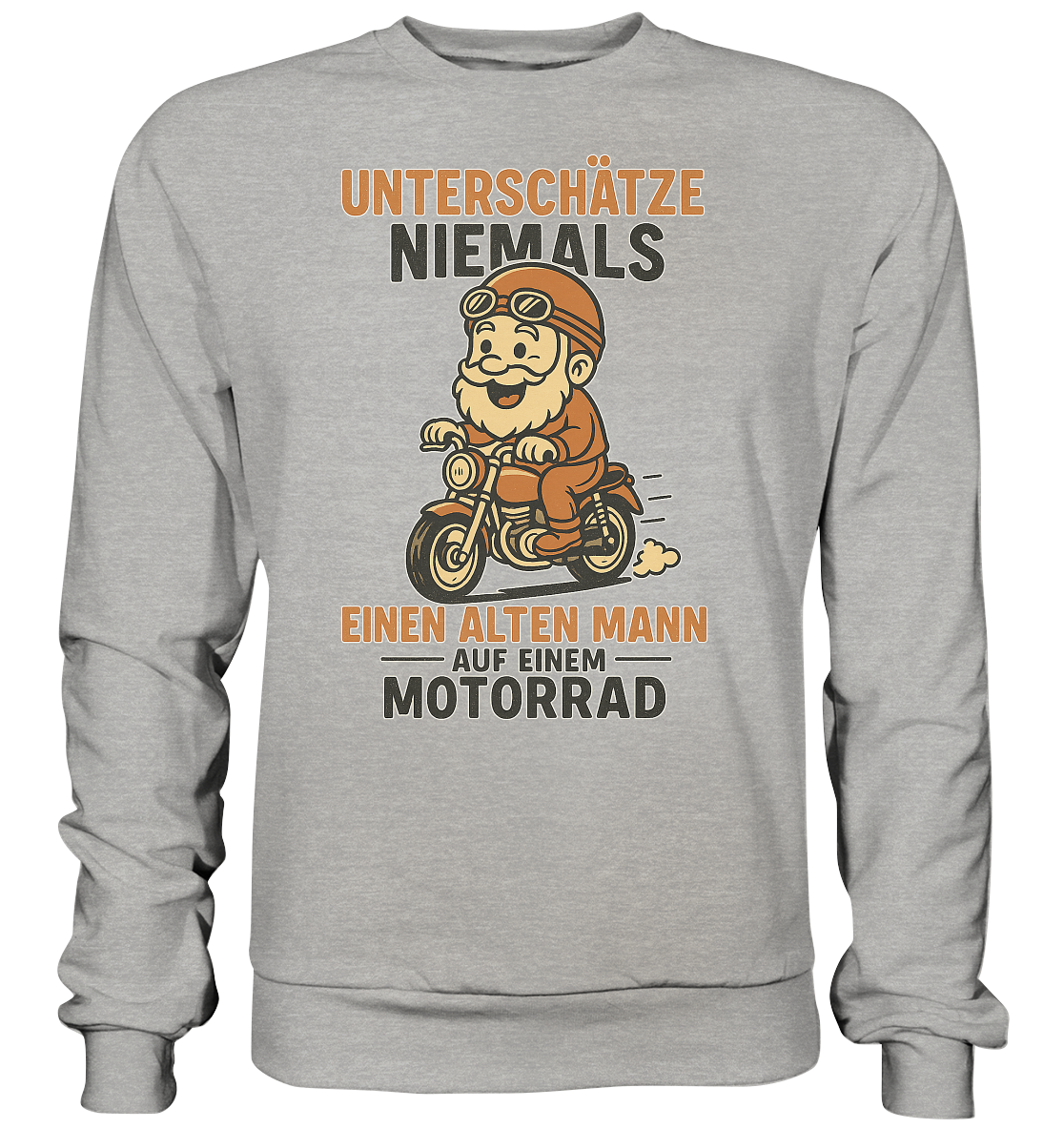 Alter Mann auf einem Motorrad - Sweatshirt