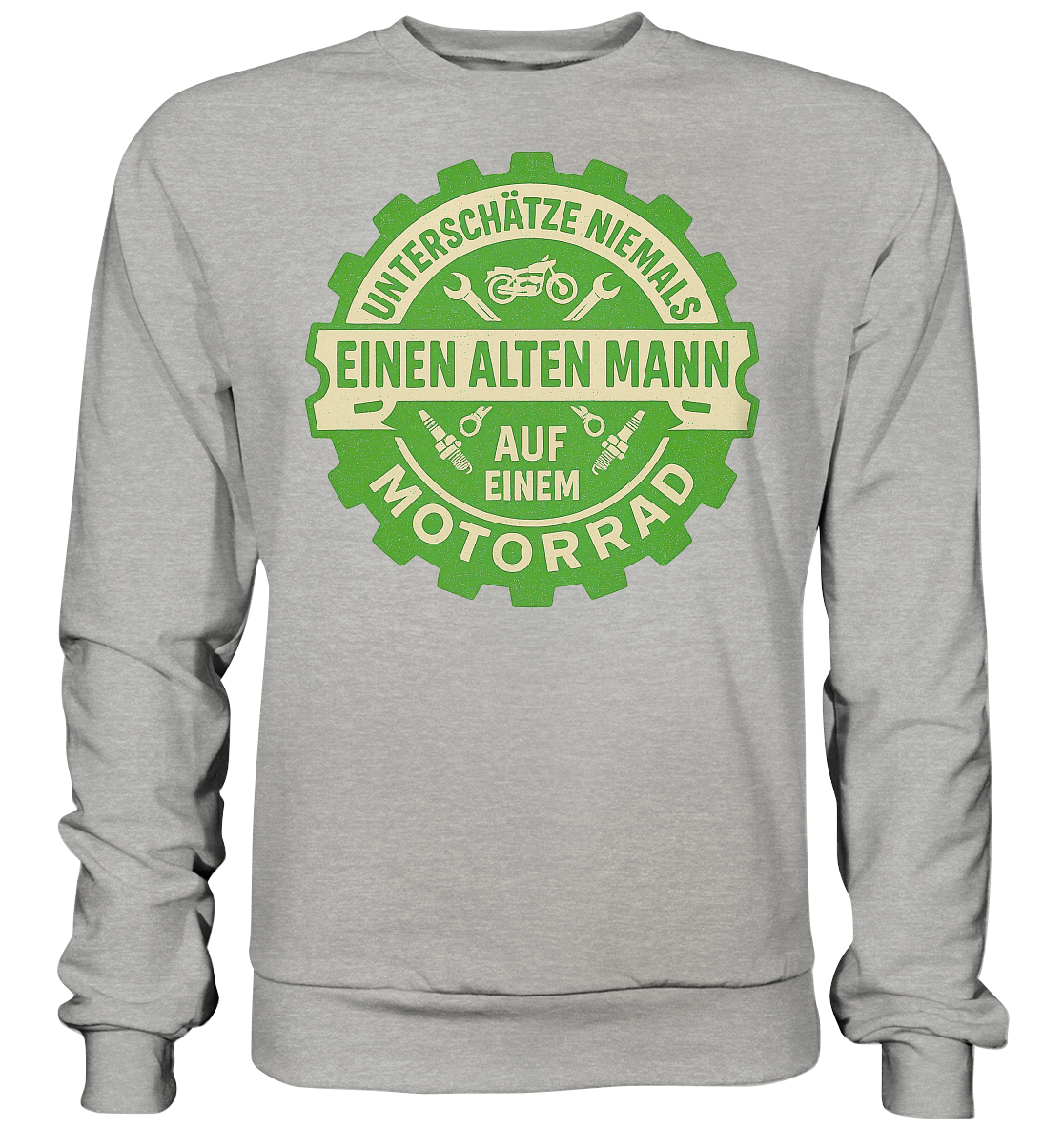 Alter Mann auf einem Motorrad - Sweatshirt