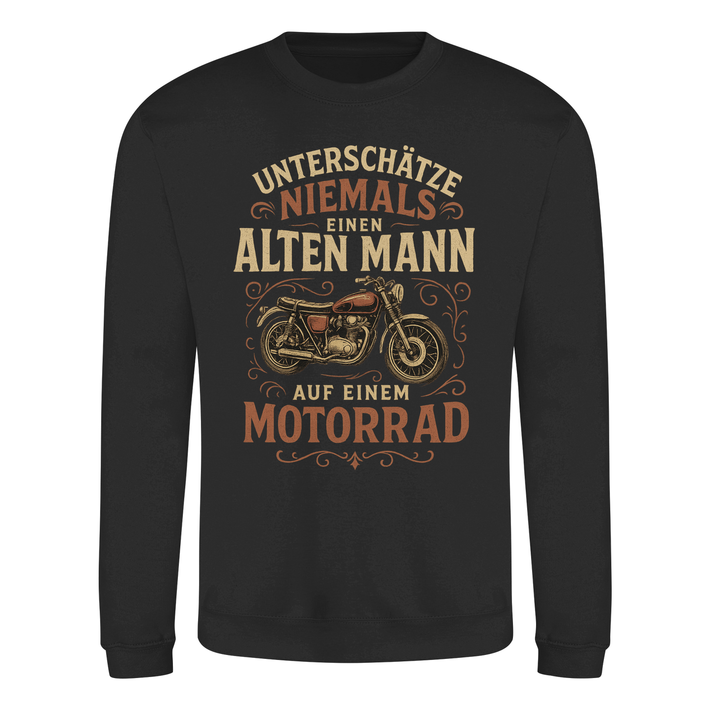Alter Mann auf Motorrad - Sweatshirt