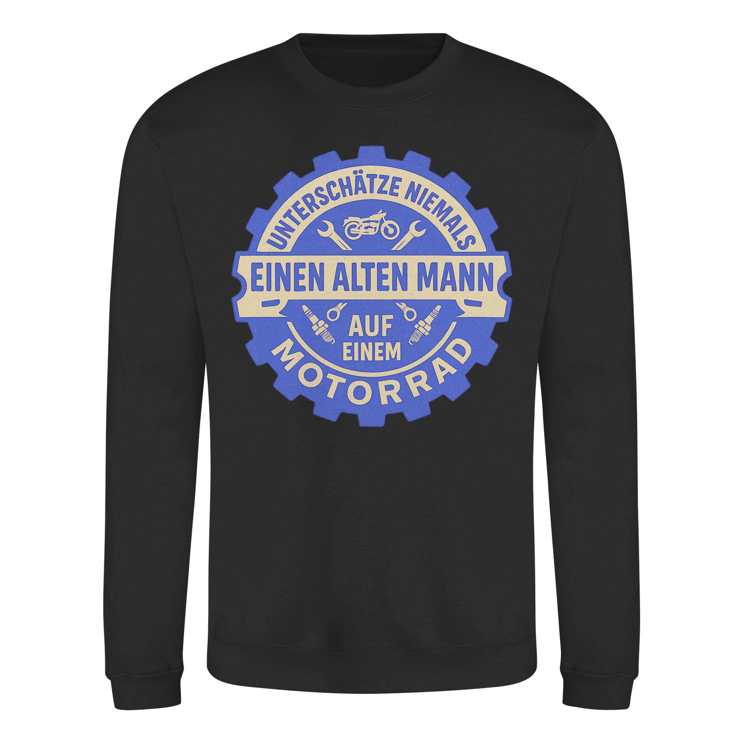 Alter Mann auf einem Motorrad - Zahnrad - Sweatshirt