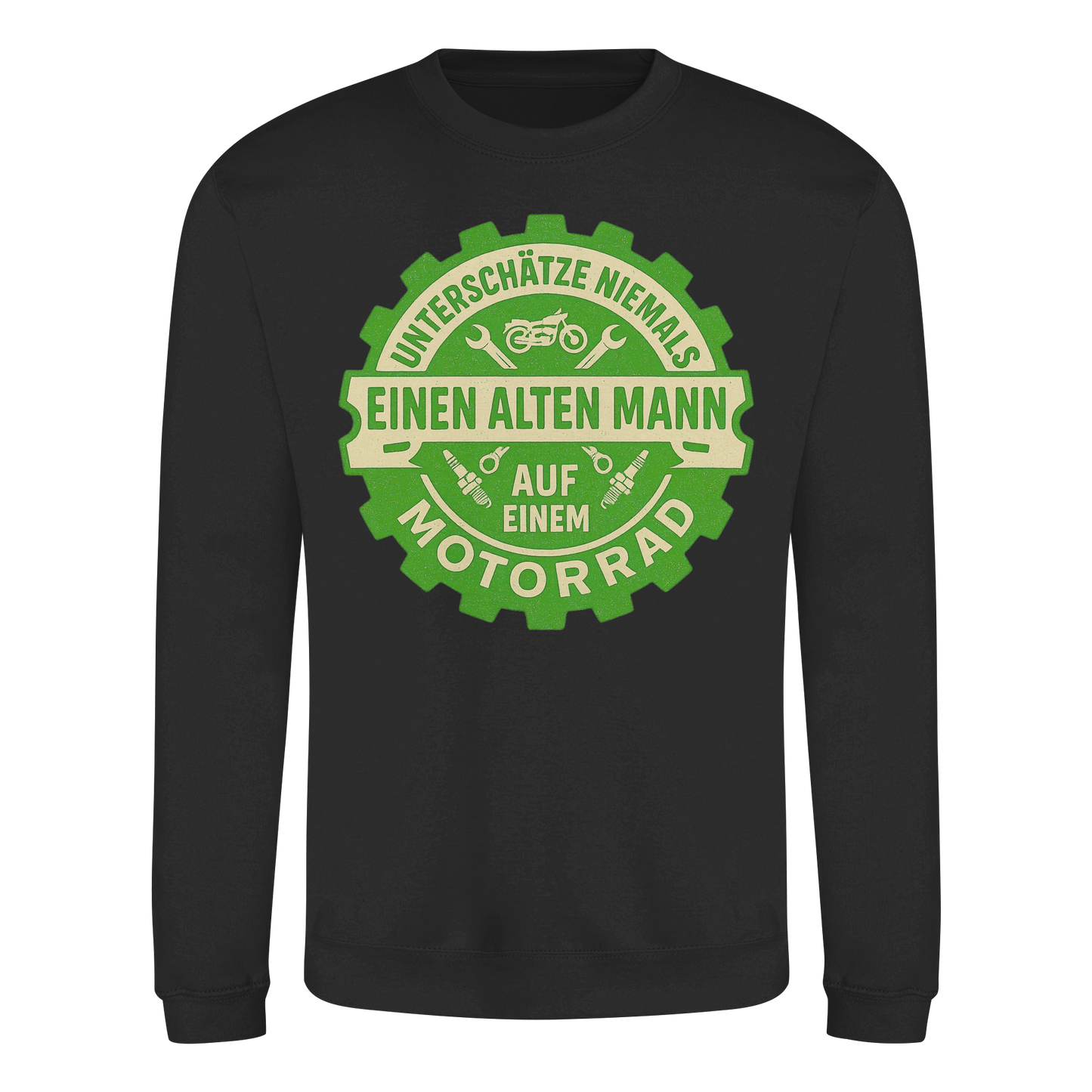 Alter Mann auf einem Motorrad - Sweatshirt